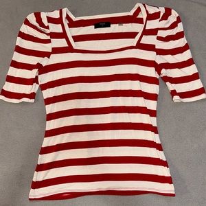Red & White Stripe Blouse - Tahari - Women’s XS